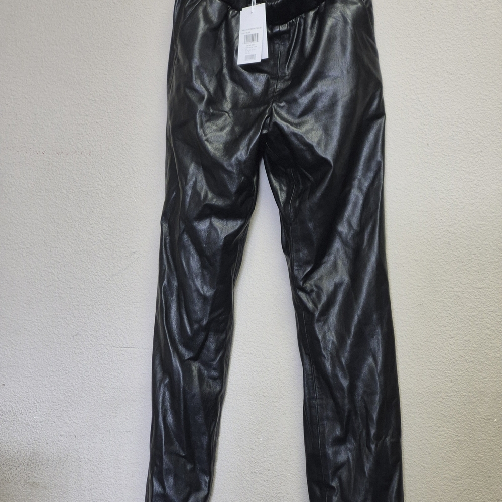 Anine Bing Black Glossy Dress Pants